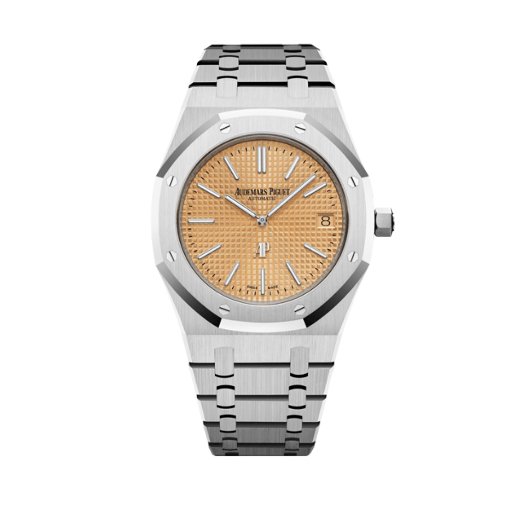 Audemars Piguet Royal Oak 15202BC.OO.1240BC.01 'Jumbo' Extra-Thin White Gold Salmon Dial