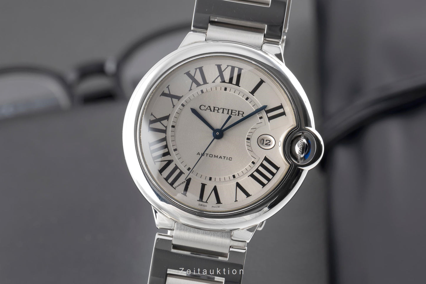 Cartier Ballon Bleu De Cartier Automatik Stahl Herrenuhr Ref. W69012Z4 B&P 2011 [2503754]