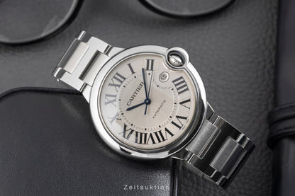 Cartier Ballon Bleu De Cartier Automatik Stahl Herrenuhr Ref. W69012Z4 B&P 2011 [2503754]