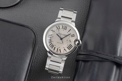 Cartier Ballon Bleu De Cartier Automatik Stahl Herrenuhr Ref. W69012Z4 B&P 2011 [2503754]