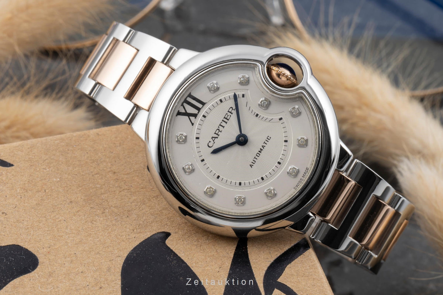 Cartier Bollon Bleu Diamant Zifferblatt Stahl Gold Automatik Ref. WE902044  [2506108]