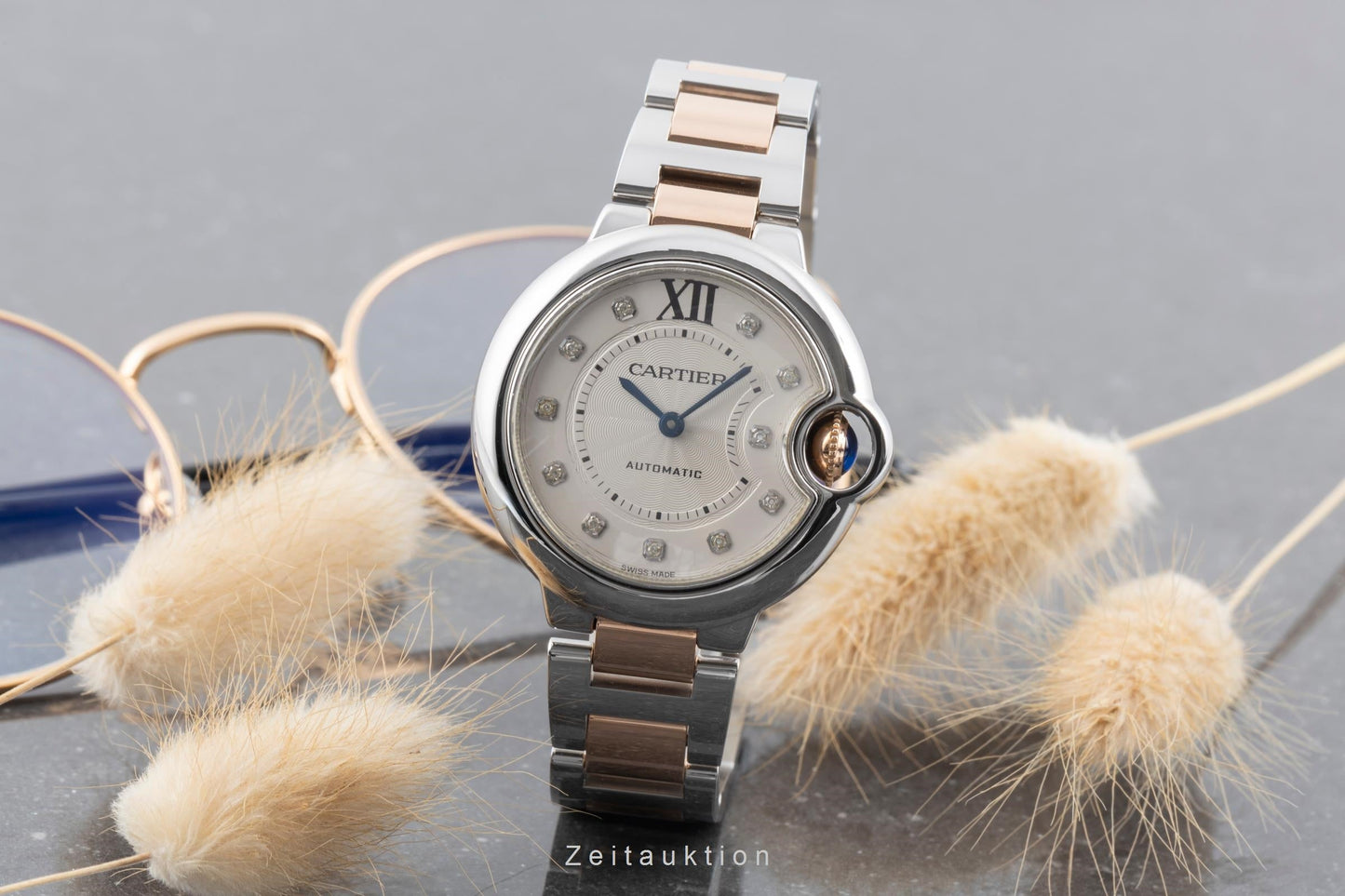 Cartier Bollon Bleu Diamant Zifferblatt Stahl Gold Automatik Ref. WE902044  [2506108]