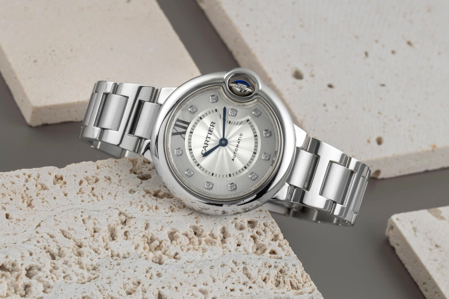 Cartier Bollon Bleu Diamant Zifferblatt Stahl Gold Automatik Ref. WE902074 [2506111]