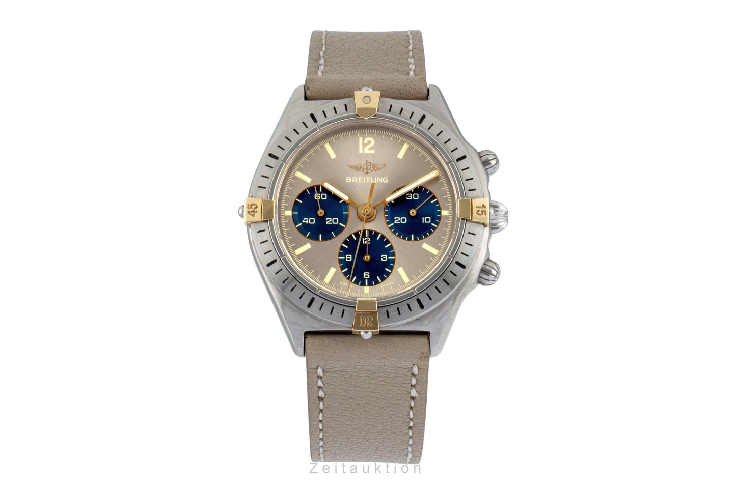 Breitling Callisto Chronograph Stahl vergoldet Handaufzug Herrenuhr