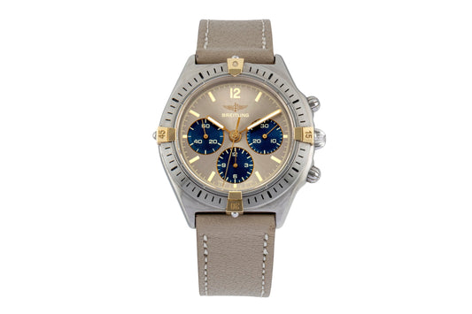 Breitling Callisto Chronograph Stahl vergoldet Handaufzug Herrenuhr