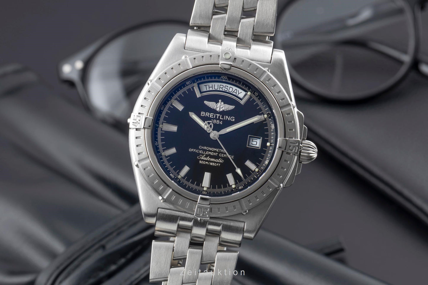 Breitling Headwind Day-Date Automatik Edelstahl Herrenuhr