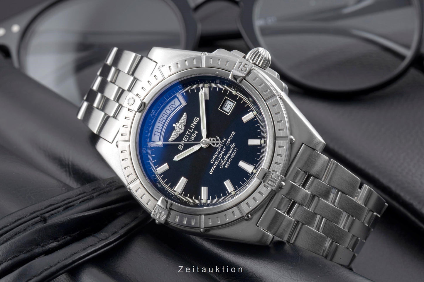 Breitling Headwind Day-Date Automatik Edelstahl Herrenuhr