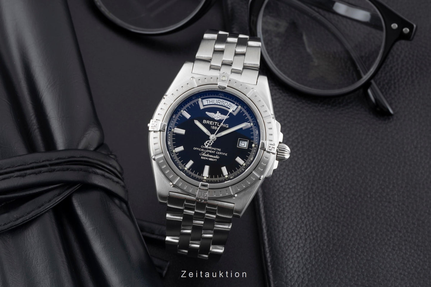 Breitling Headwind Day-Date Automatik Edelstahl Herrenuhr