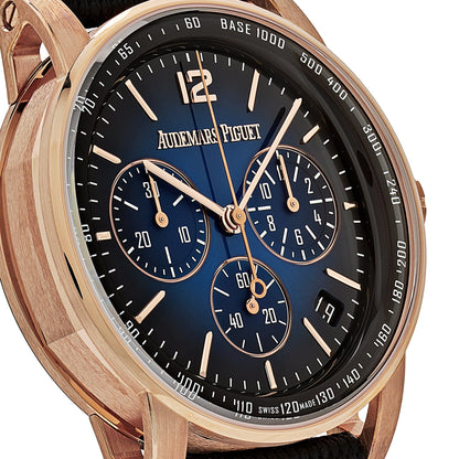 Audemars Piguet Code 11.59 26393OR.OO.A002KB.03 Selfwinding Chronograph Rose Gold Blue Dial