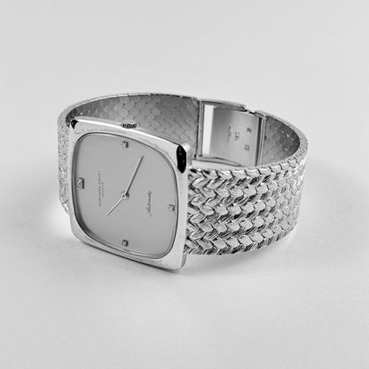 Audemars Piguet Jumbo Square White Gold Silver Diamond Dial