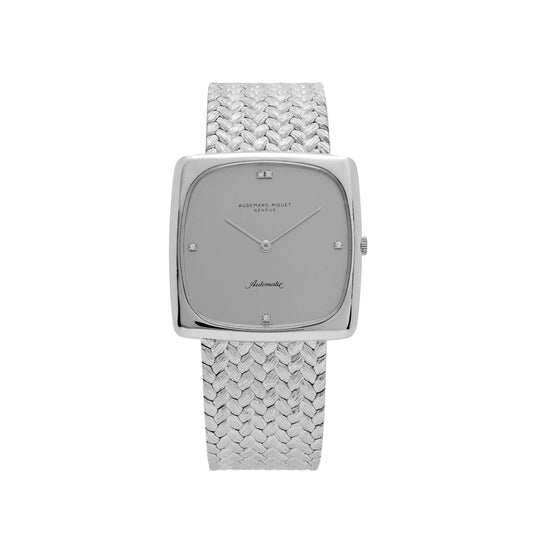 Audemars Piguet Jumbo Square White Gold Silver Diamond Dial
