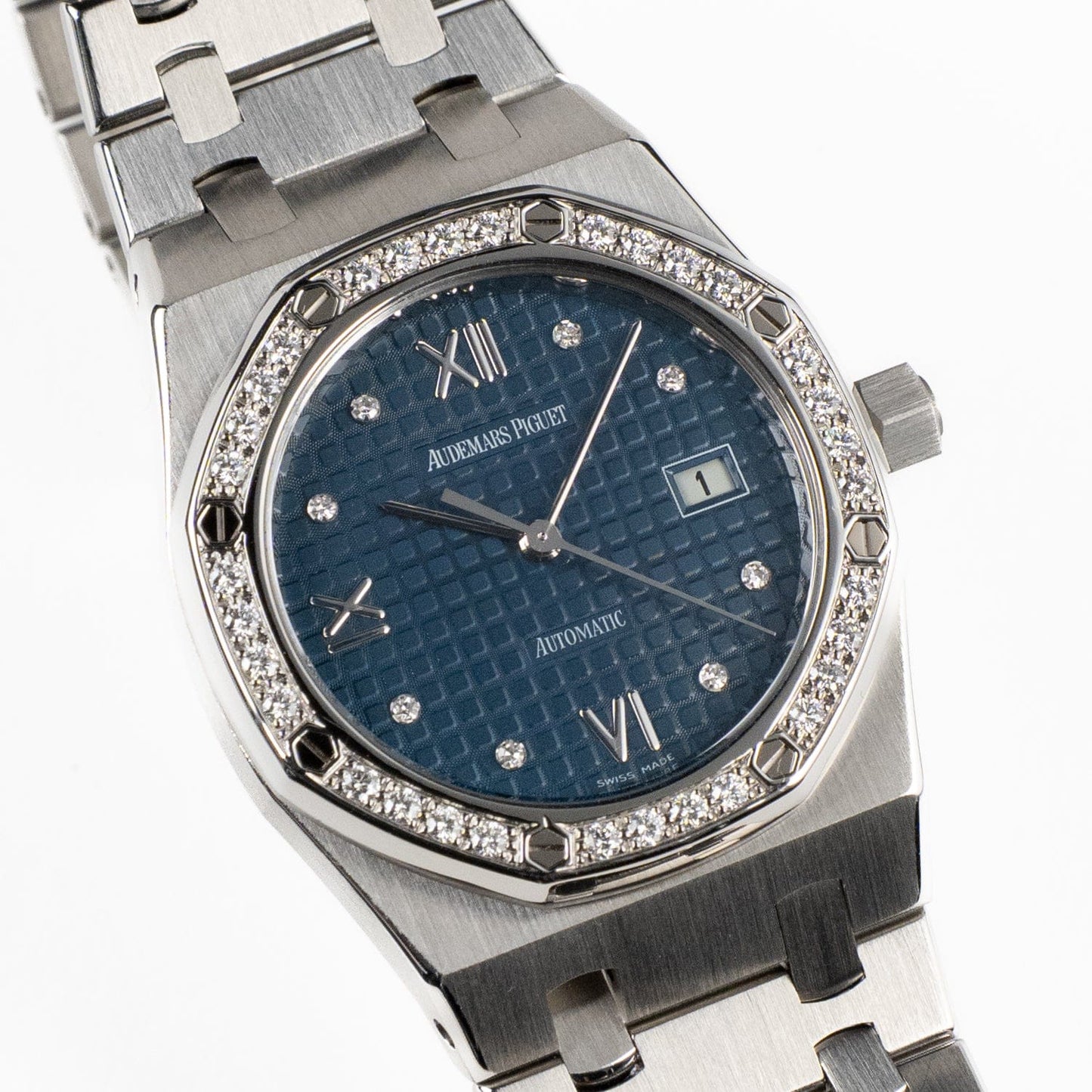 Audemars Piguet Royal Oak 15088ST.ZZ.0789ST.01 'Ladies' Stainless Steel Blue Diamond Dial Diamond Bezel