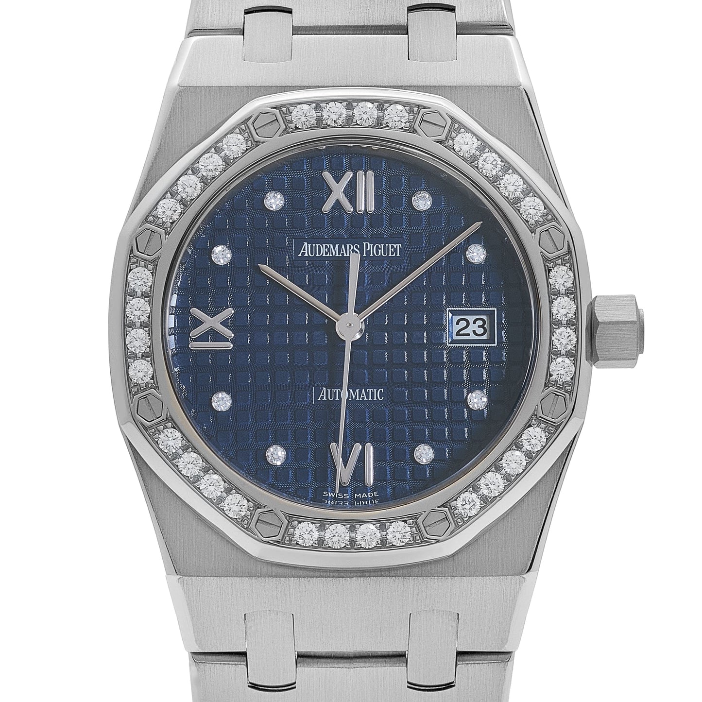 Audemars Piguet Royal Oak 15088ST.ZZ.0789ST.01 'Ladies' Stainless Steel Blue Diamond Dial Diamond Bezel
