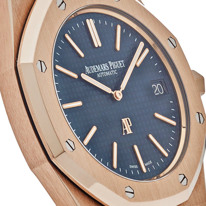 Audemars Piguet Royal Oak 15202OR.OO.1240OR.01 'Jumbo' Extra-Thin Rose Gold Blue Dial