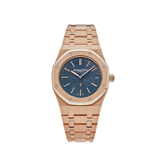 Audemars Piguet Royal Oak 15202OR.OO.1240OR.01 'Jumbo' Extra-Thin Rose Gold Blue Dial