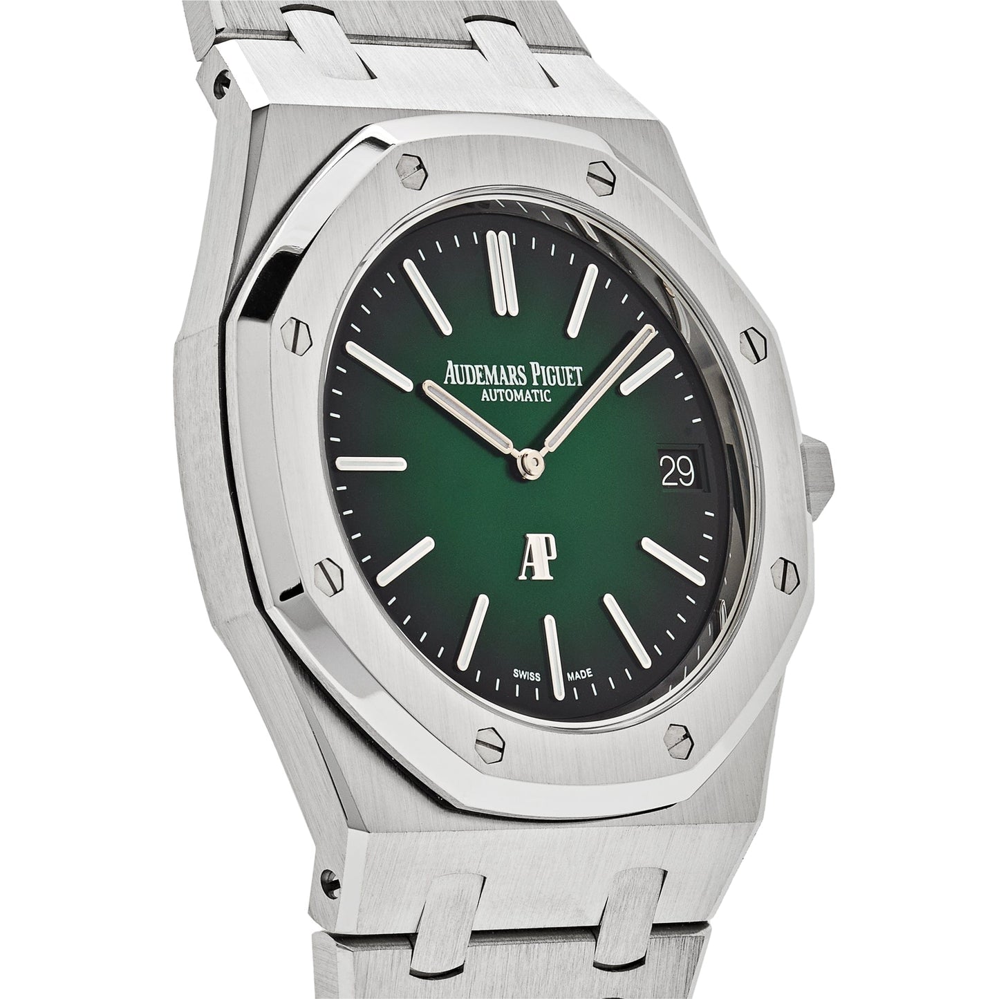 Audemars Piguet Royal Oak 15202PT.OO.1240PT.01 'Jumbo' Extra-Thin Platinum Green Dial