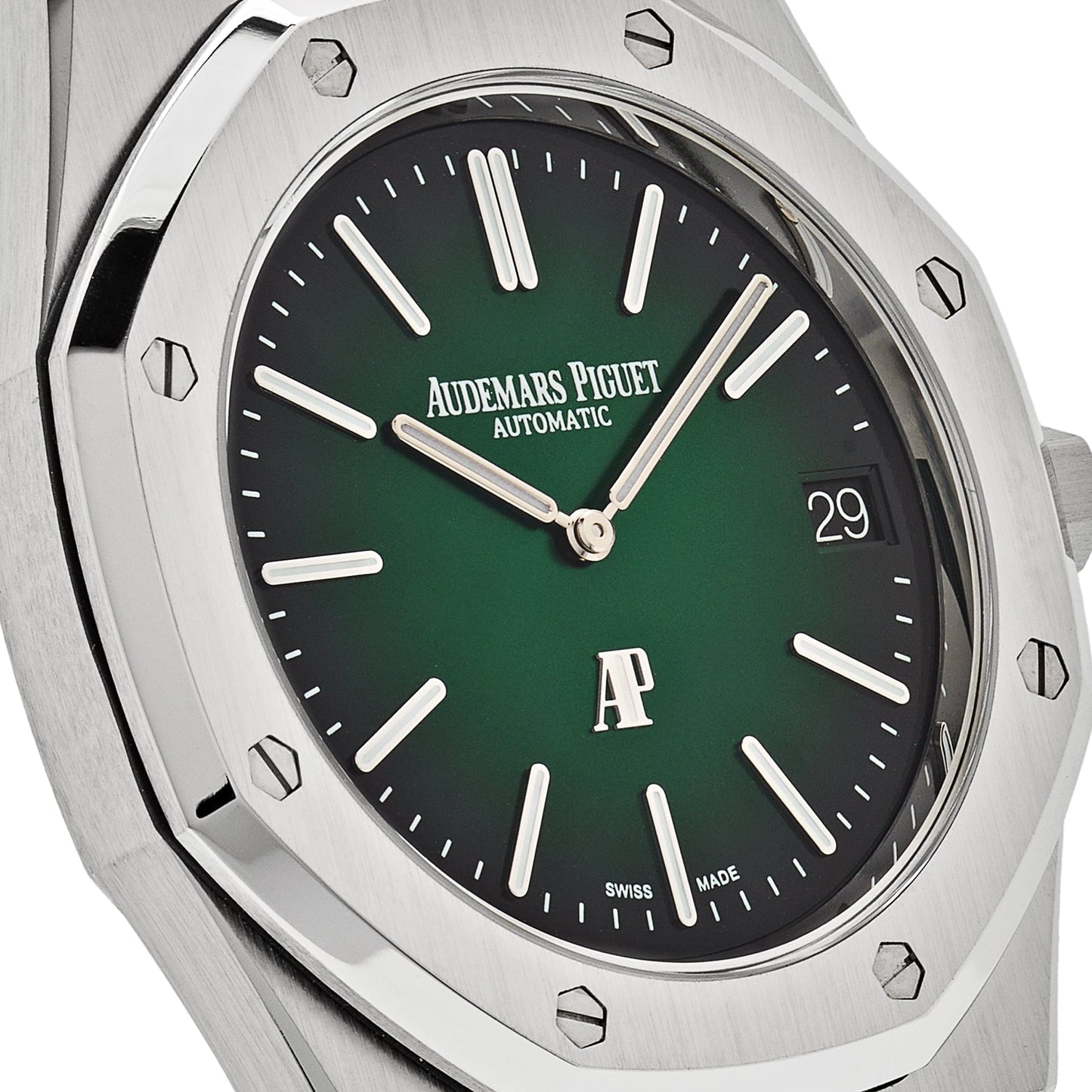 Audemars Piguet Royal Oak 15202PT.OO.1240PT.01 'Jumbo' Extra-Thin Platinum Green Dial