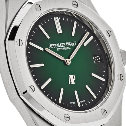 Audemars Piguet Royal Oak 15202PT.OO.1240PT.01 'Jumbo' Extra-Thin Platinum Green Dial