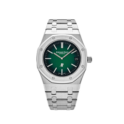 Audemars Piguet Royal Oak 15202PT.OO.1240PT.01 'Jumbo' Extra-Thin Platinum Green Dial