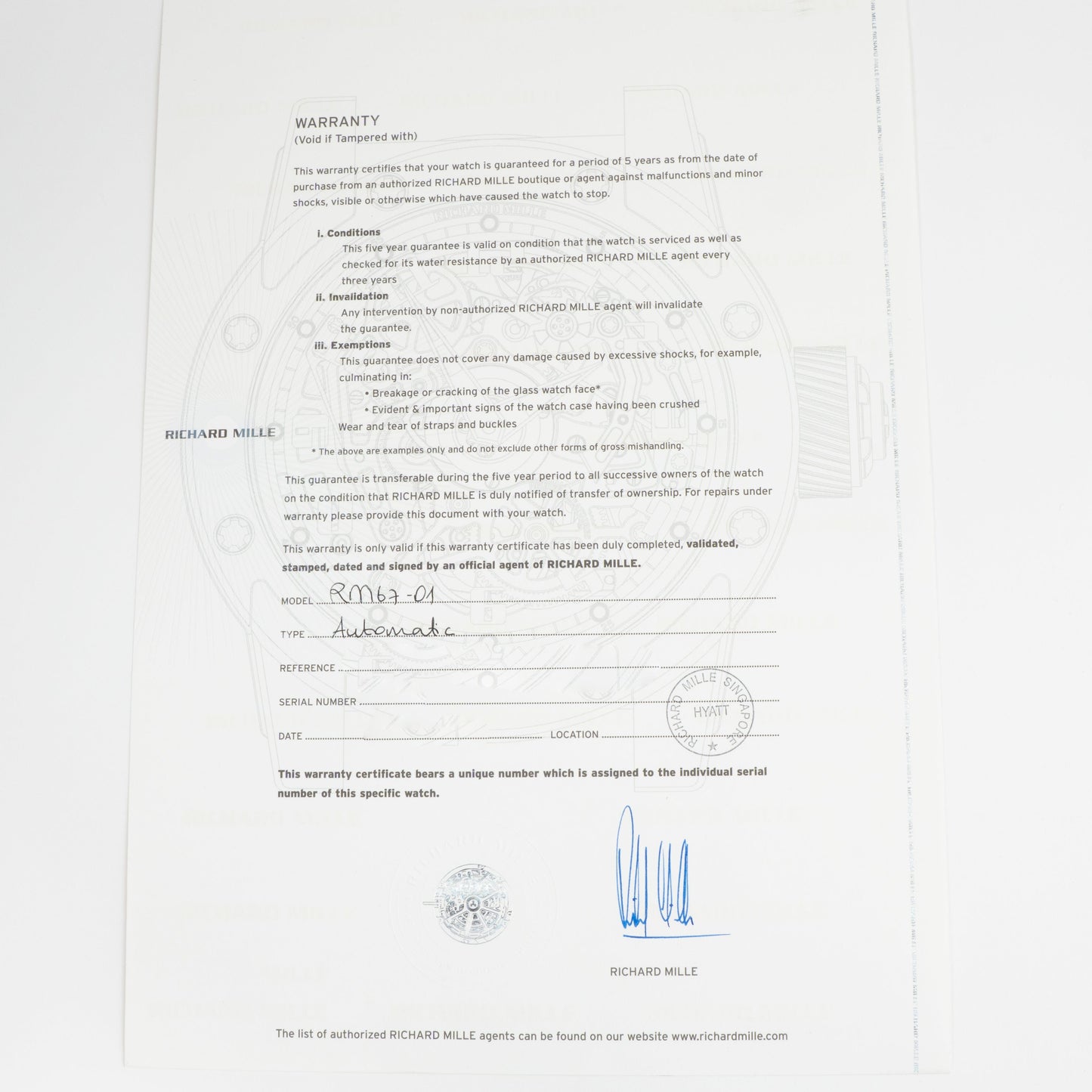 Richard Mille RM 67-01 Lifestyle Extra Flat White Gold Diamond Set