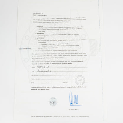 Richard Mille RM 67-01 Lifestyle Extra Flat White Gold Diamond Set